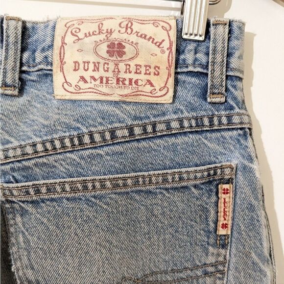 Vintage 90s Lucky Brand Button Fly Relaxed Mom Jeans Faded Distressed Size 14 - Picture 11 of 15